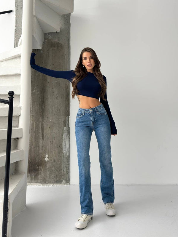 Mid Straight Jeans/ Light Blue