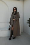 معطف طويل باللون البني