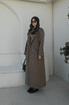 معطف طويل باللون البني