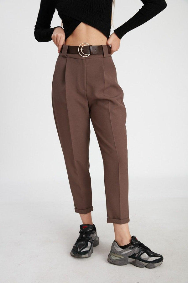 بنطلون بنسات مع حزام - Sateen style