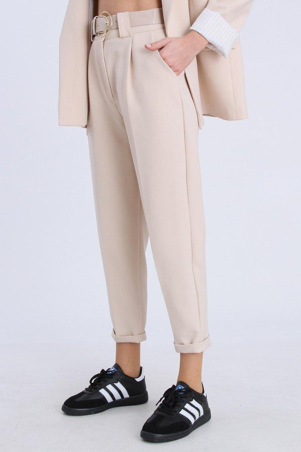 بنطلون بنسات مع حزام - Sateen style