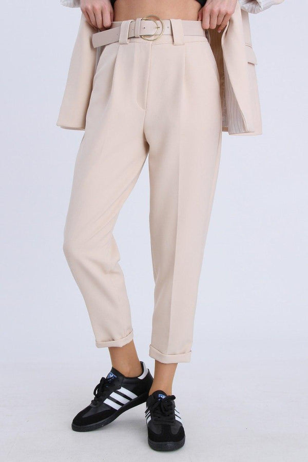 بنطلون بنسات مع حزام - Sateen style