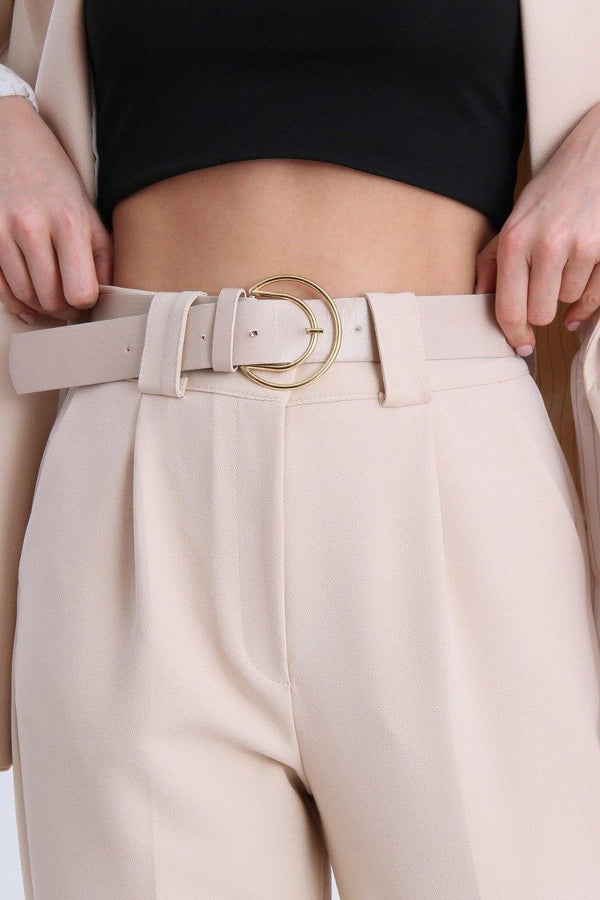 بنطلون بنسات مع حزام - Sateen style