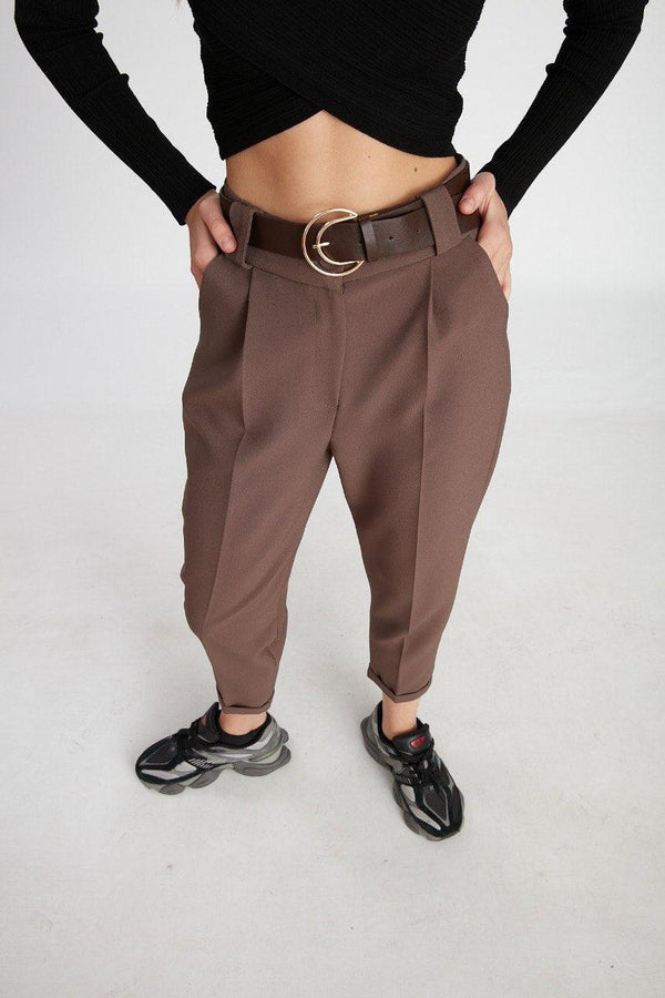 بنطلون بنسات مع حزام - Sateen style