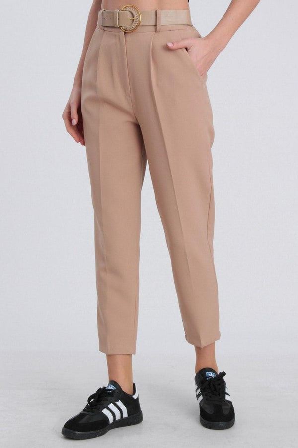 بنطلون ريجيولار مع كمر - Sateen style