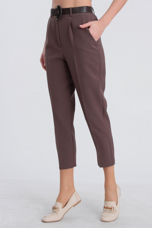 بنطلون ريجيولار مع كمر - Sateen style