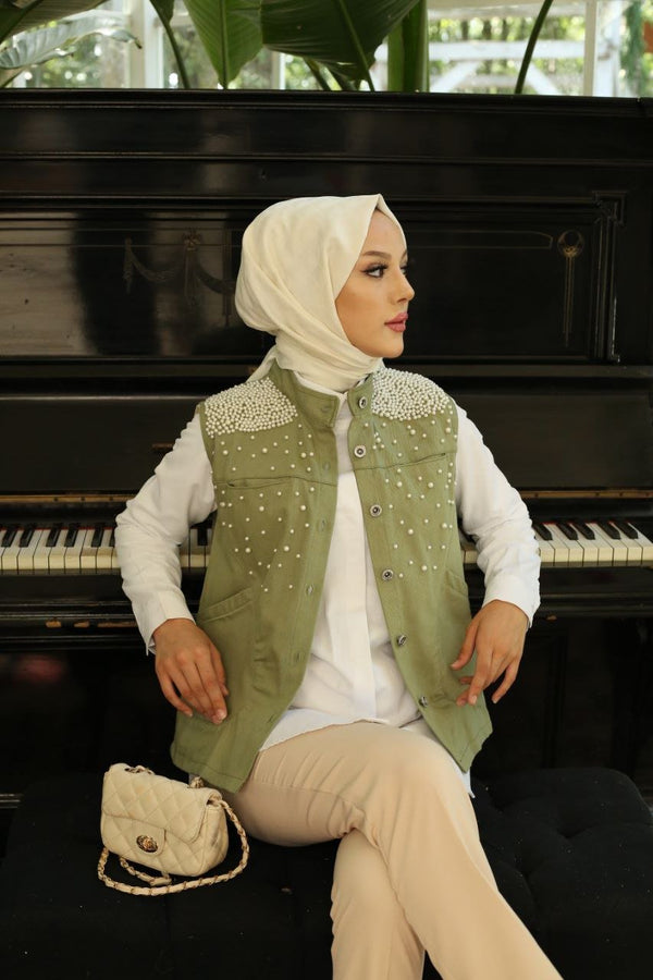 فيست كتان لون زيتي - Sateen style