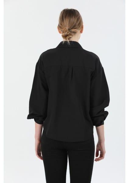 قميص بيسك اسود - Sateen style