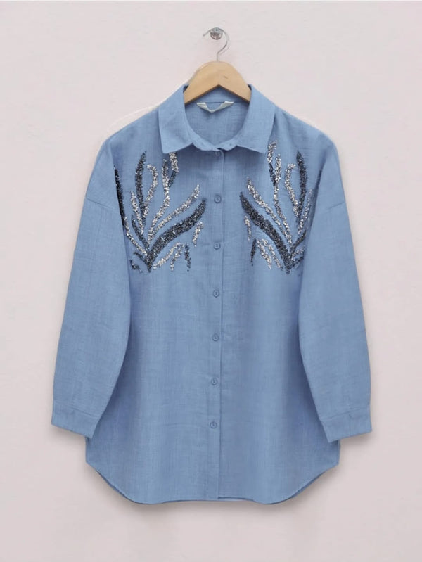 قميص مزخرف بعدة الوان - Sateen style