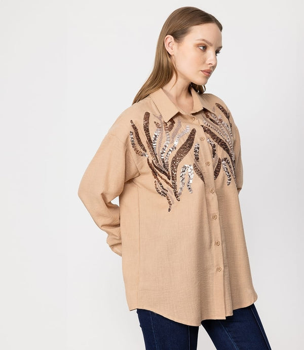 قميص مزخرف بعدة الوان - Sateen style