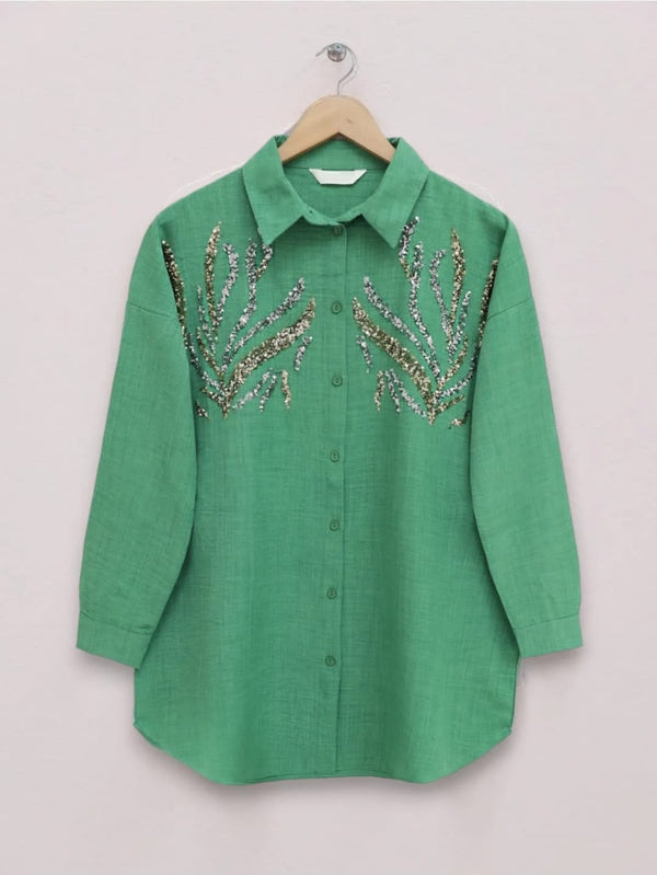 قميص مزخرف بعدة الوان - Sateen style