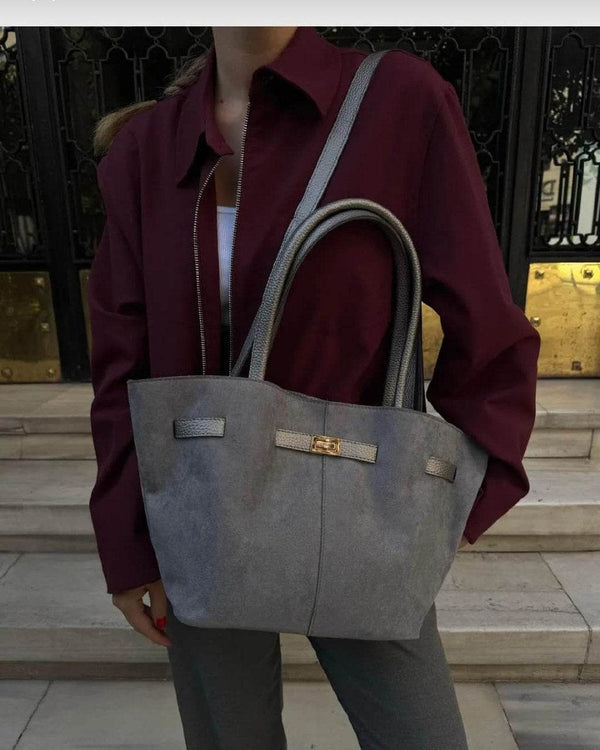 Mariah Handbag / Gray - Sateen style