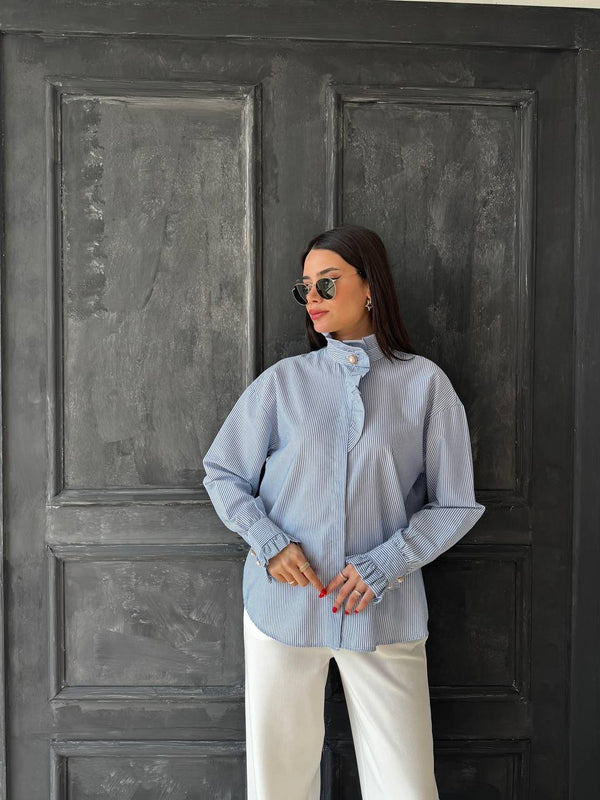 قميص دانتيل مقلم