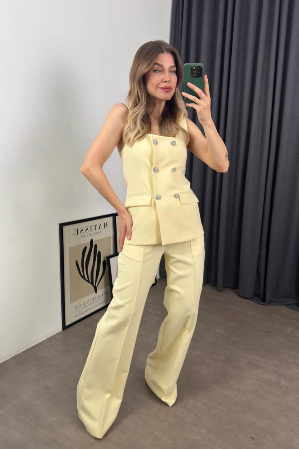 طقم فيست أزرار حجر كريستالي - Sateen style