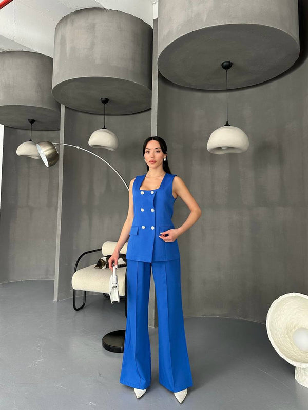 طقم فيست أزرار حجر كريستالي - Sateen style