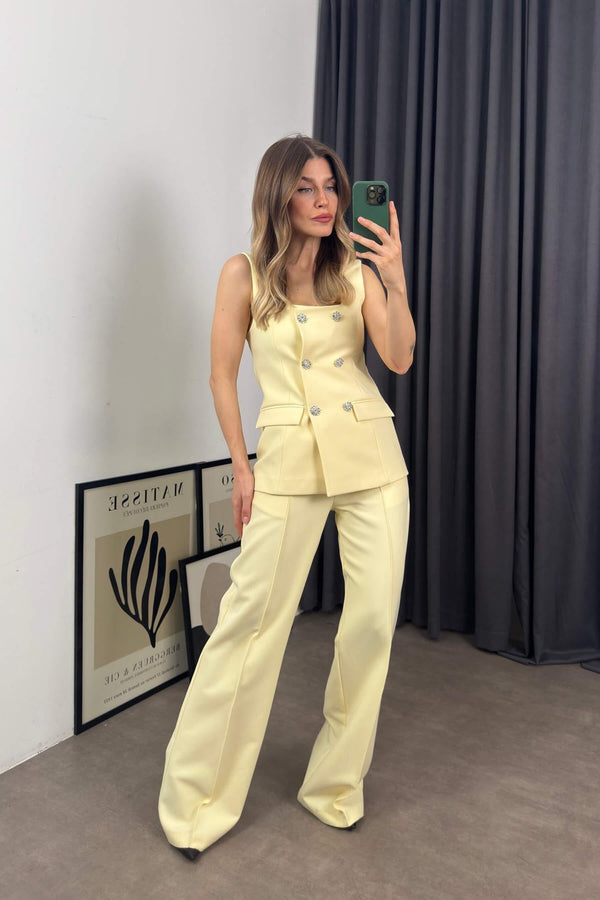 طقم فيست أزرار حجر كريستالي - Sateen style