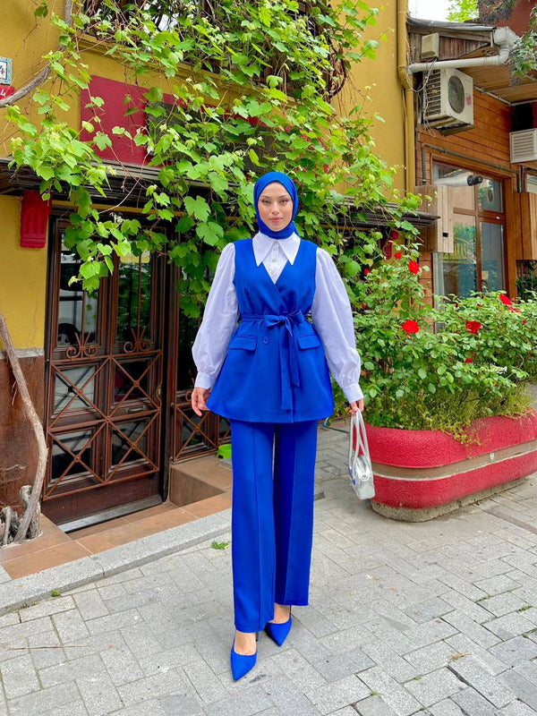 طقم فيست قطعتين مع ازرار - Sateen style