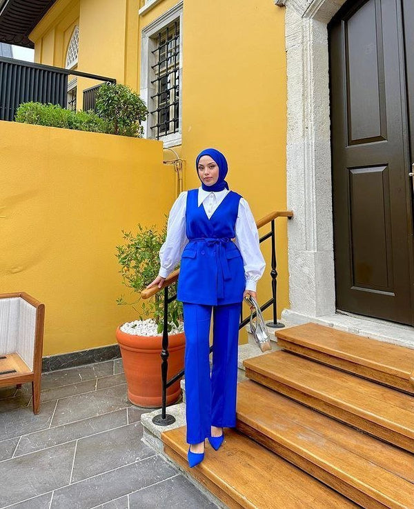 طقم فيست قطعتين مع ازرار - Sateen style