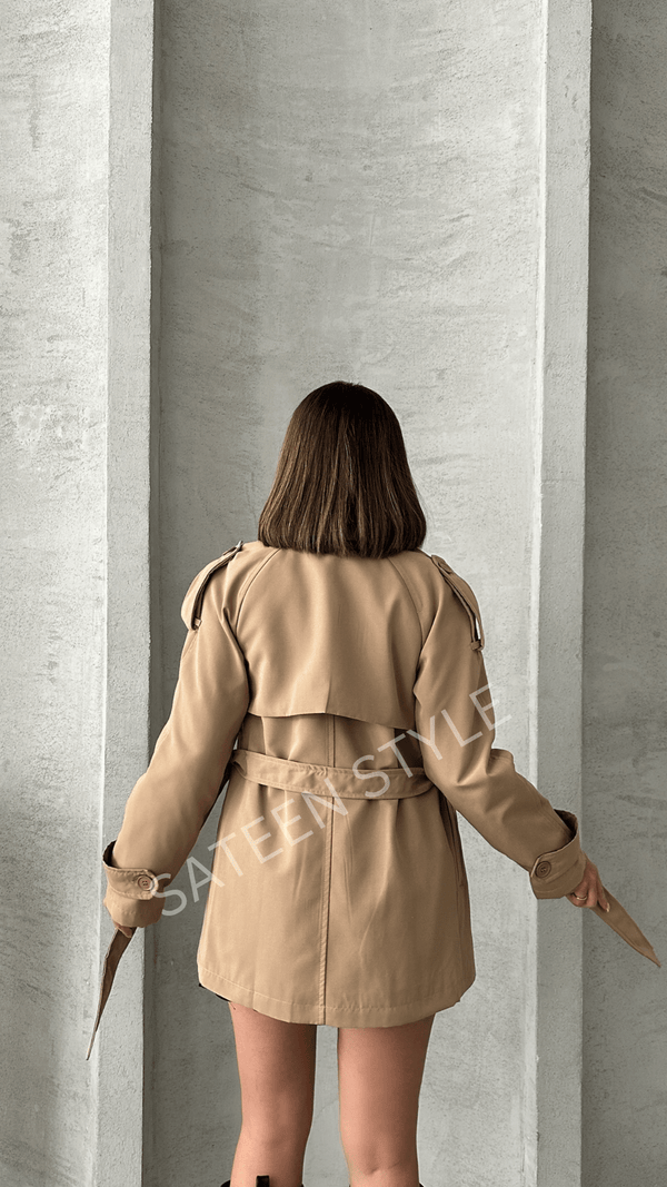 ترانشكوت كتان طول 78 سم - Sateen style