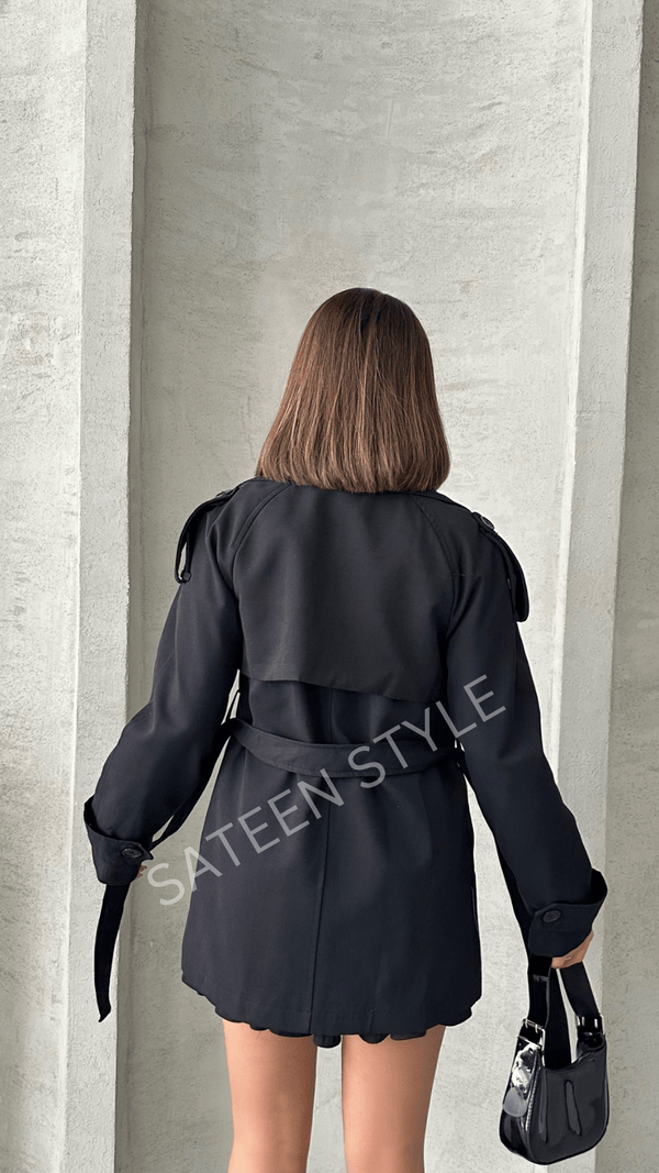 ترانشكوت كتان طول 78 سم - Sateen style