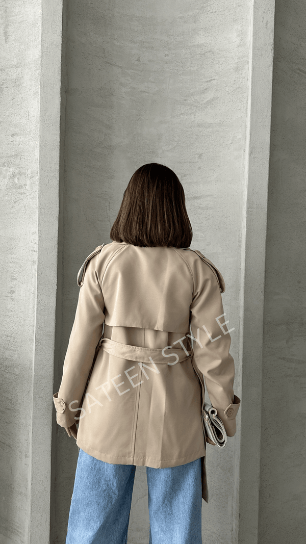 ترانشكوت كتان طول 78 سم - Sateen style