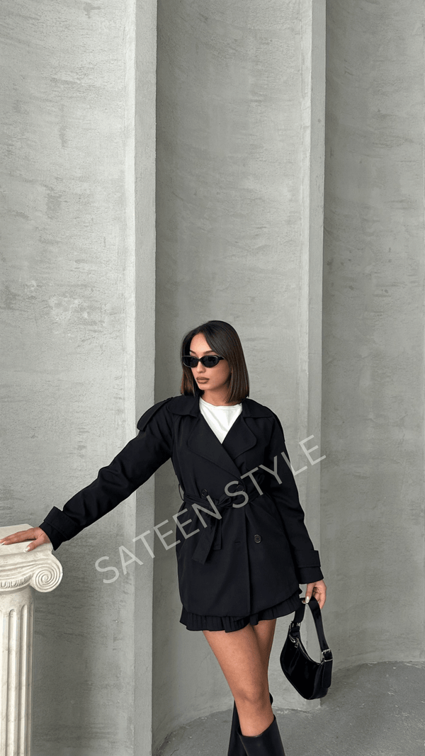 ترانشكوت كتان طول 78 سم - Sateen style