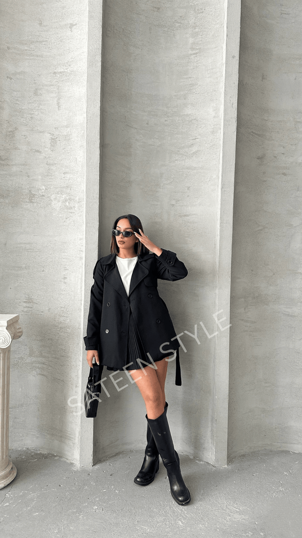 ترانشكوت كتان طول 78 سم - Sateen style