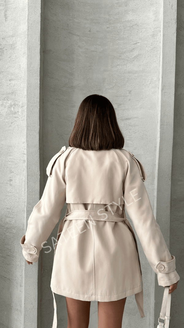 ترانشكوت كتان طول 78 سم - Sateen style