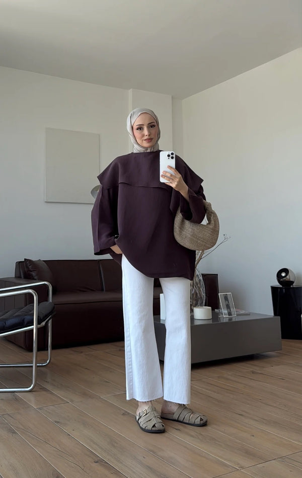 بلوزة مع شال