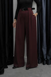 بنطلون برغندي Classic Pleated Elegance