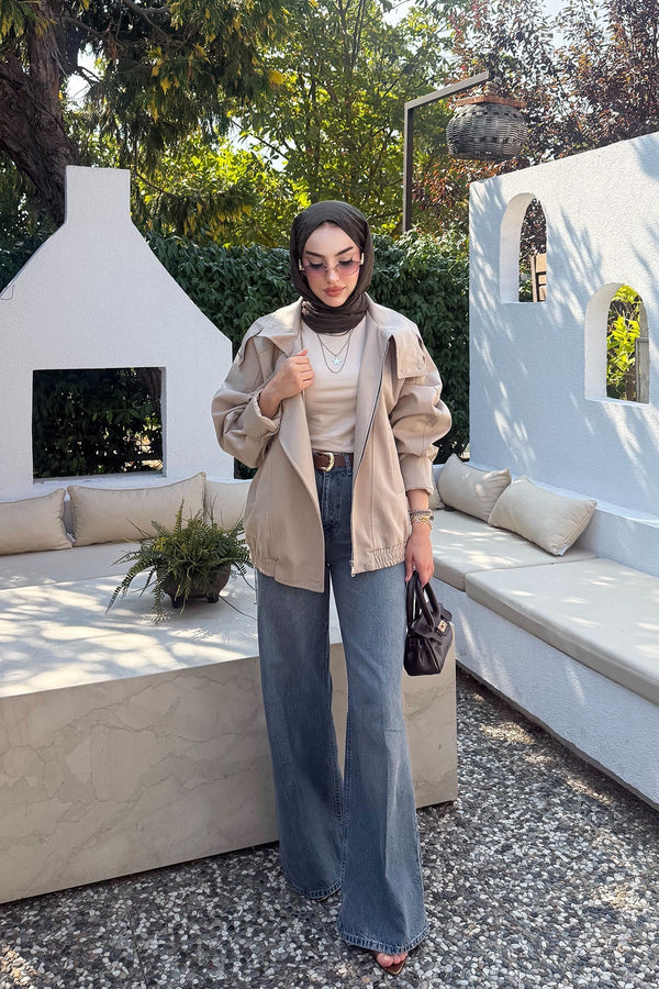 HIGH- COLLAR BOMBER JACKET