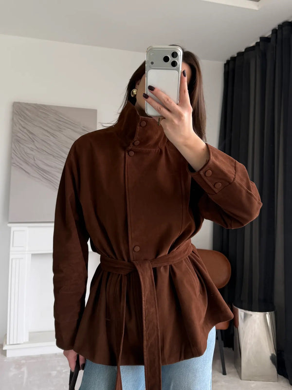 Suede Belted Jacket