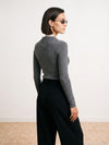 High Neck Snap Button Knit Sweater