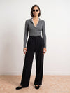 High Neck Snap Button Knit Sweater