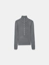 High Neck Snap Button Knit Sweater