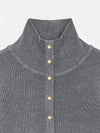 High Neck Snap Button Knit Sweater