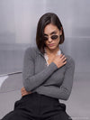 High Neck Snap Button Knit Sweater