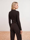 High Neck Snap Button Knit Sweater