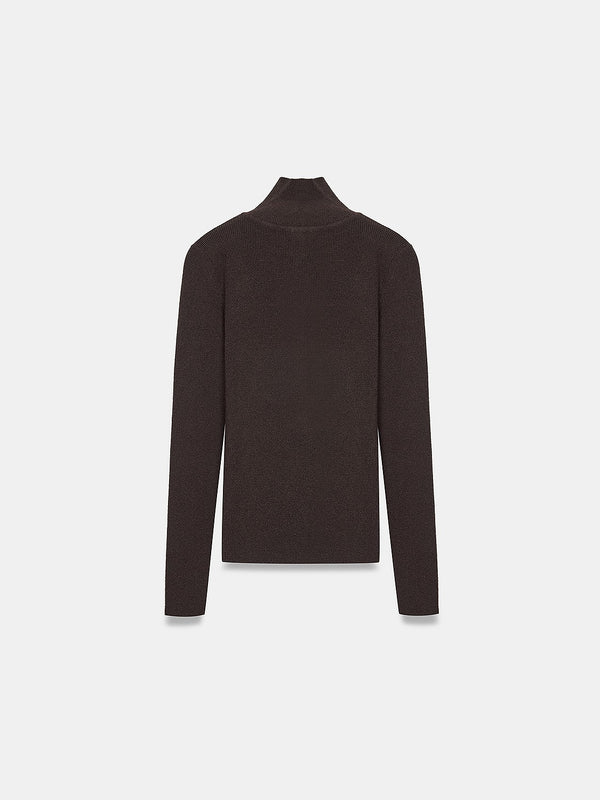 High Neck Snap Button Knit Sweater