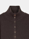 High Neck Snap Button Knit Sweater