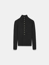 High Neck Snap Button Knit Sweater
