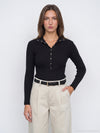 High Neck Snap Button Knit Sweater