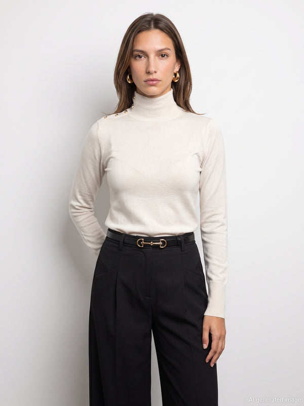Classic High Neck Knit Sweater