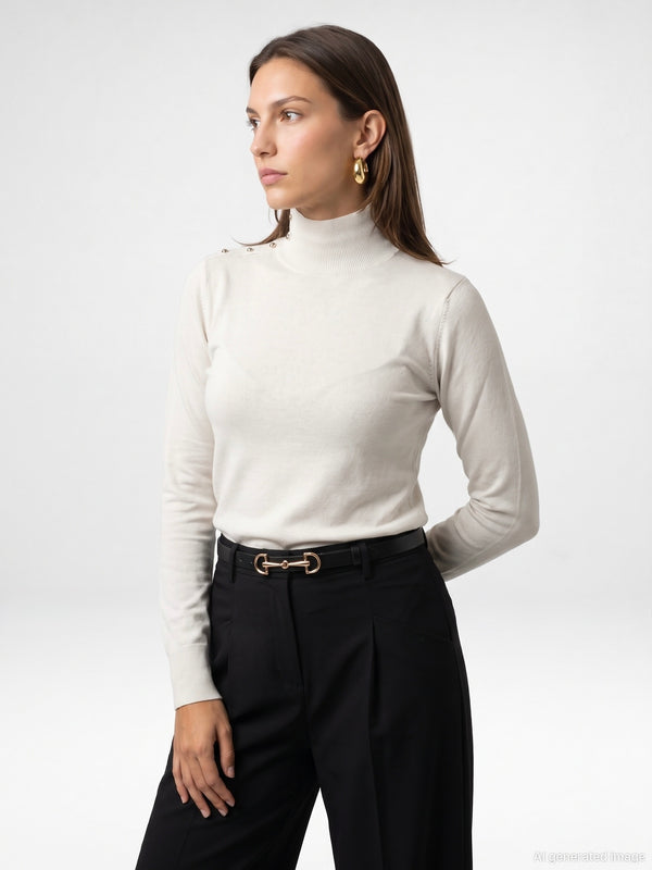 Classic High Neck Knit Sweater
