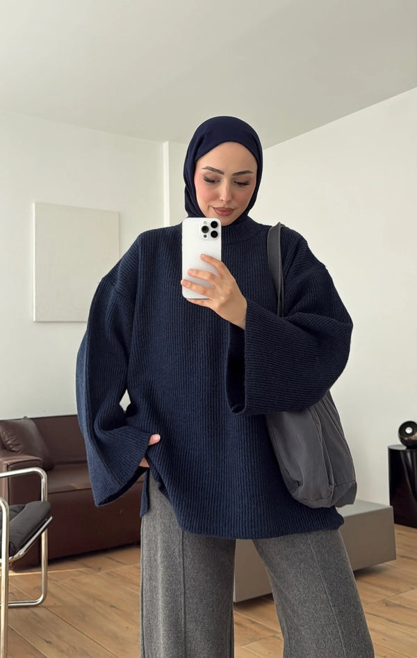 Oversized Ribbed Knit Sweater