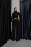 بنطلون اسود Classic Pleated Elegance