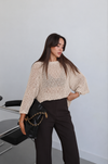 Metallic Open-Knit Sweater