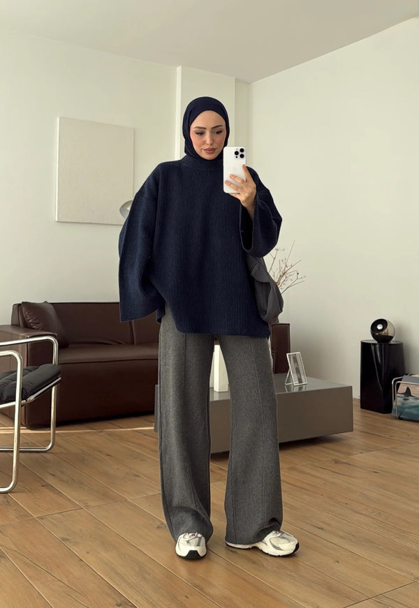Oversized Ribbed Knit Sweater