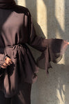 Zeena chiffon set بني