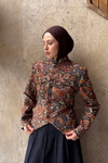 Ethnic Jacquard Quilted Jacket